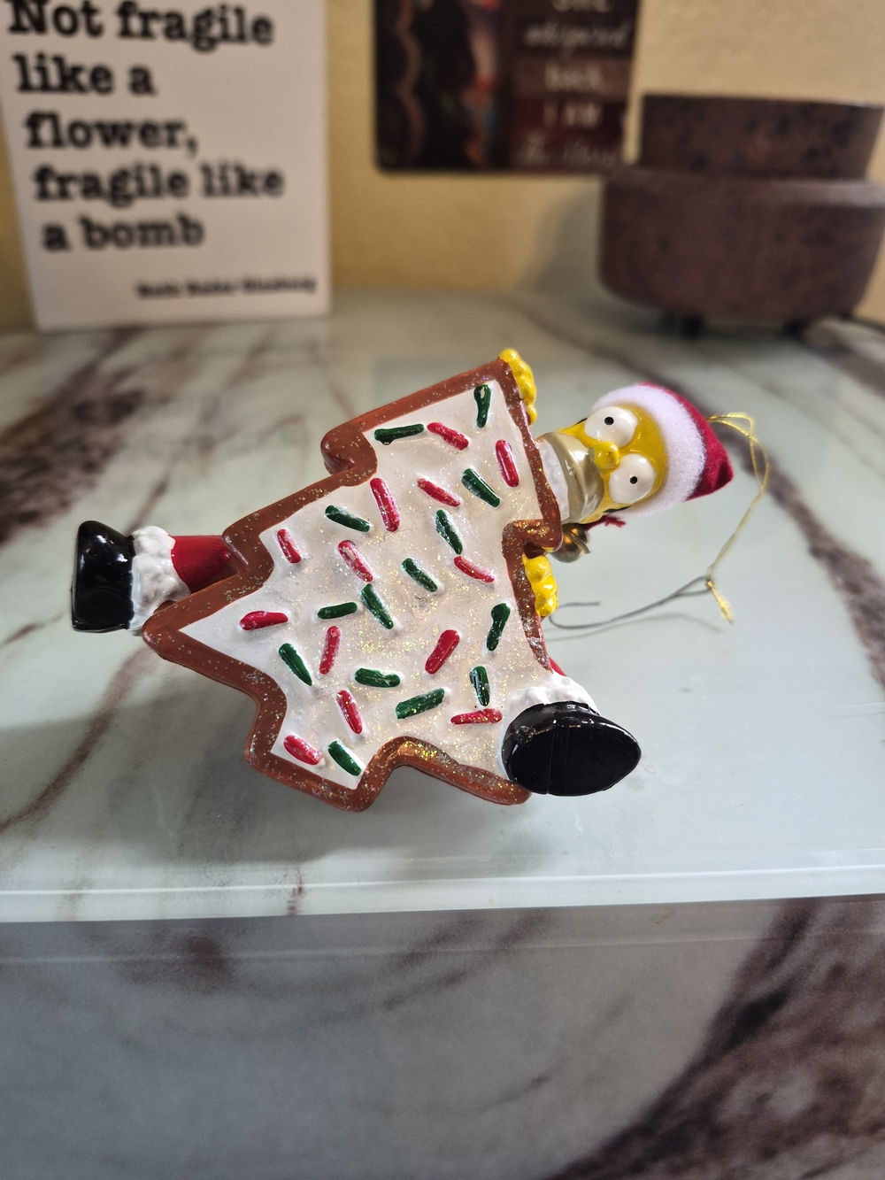 Homer Simpson Christmas Tree Cookie Ornament. Vintage.